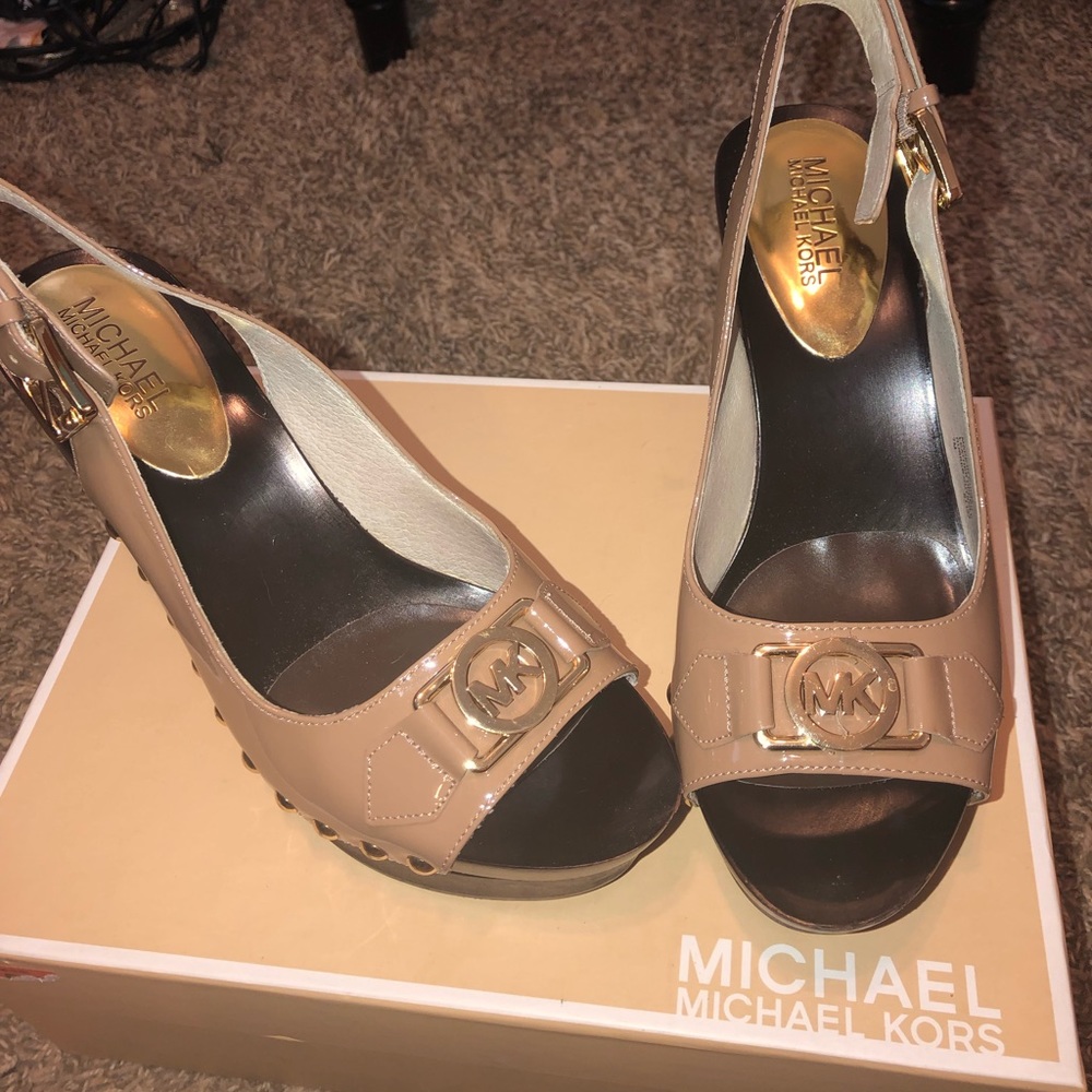 Michael Kors wedge open toe sling backs